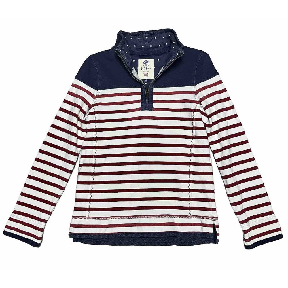 Fat Face American Flag Pullover Striped 1/4 Zip Distressed USA Men’s Size Small